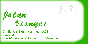 jolan visnyei business card